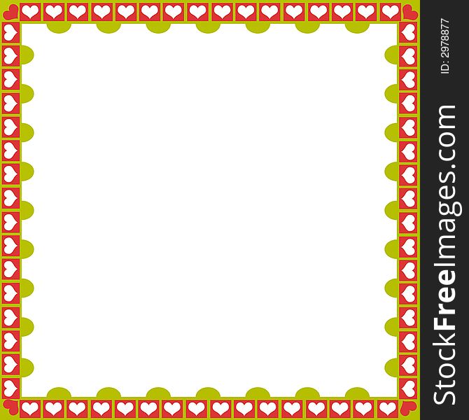 A square background designed with hearts surrounding it with a blank square area. A square background designed with hearts surrounding it with a blank square area.