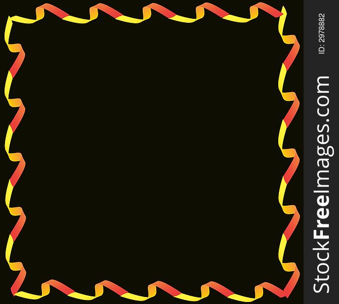 A background designed in black background with red and yellow fire like design in corner