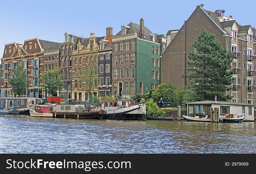 Typical view in the center of Amsterdam. Typical view in the center of Amsterdam