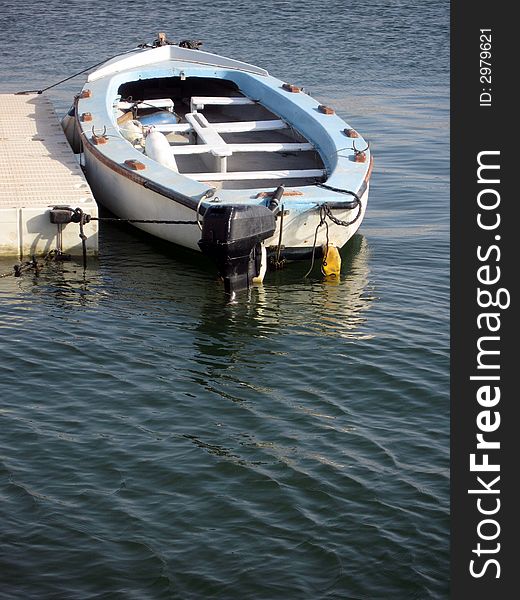 Beautiful small boat on sea