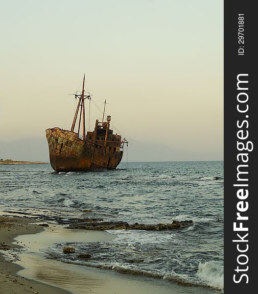 Ship wreck at Gytheio, Greece. Ship wreck at Gytheio, Greece