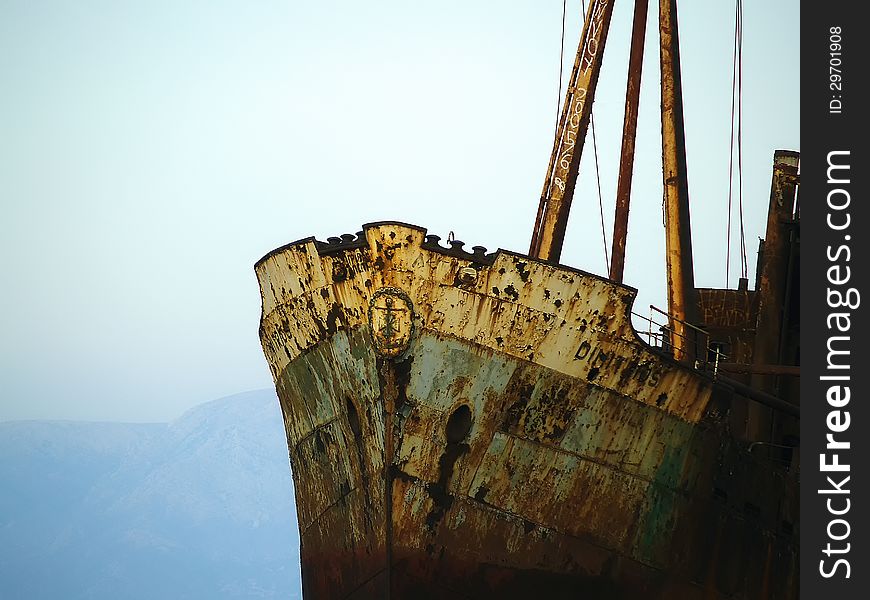 Ship wreck at Gytheio, Greece. Ship wreck at Gytheio, Greece