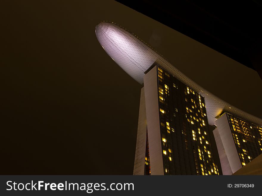 Marina bay sand hotel bottom view1