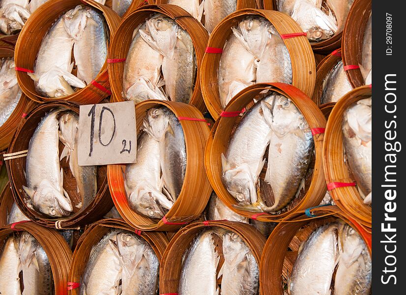 Fish at the market in Thailand, Asia