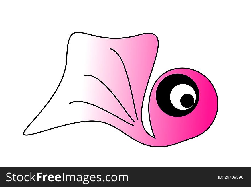 Cute Pink fish on white background