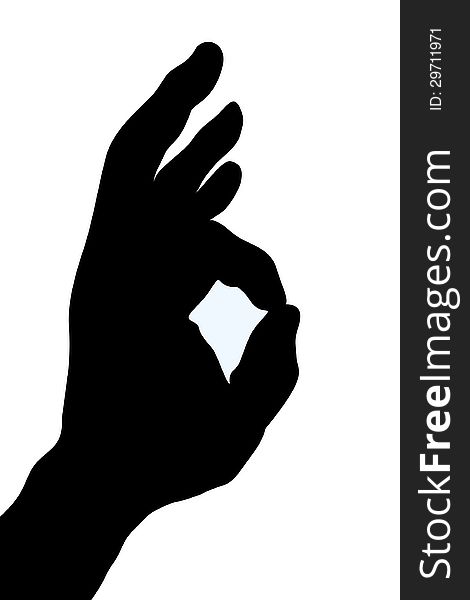 Hand OK Sign Isolated