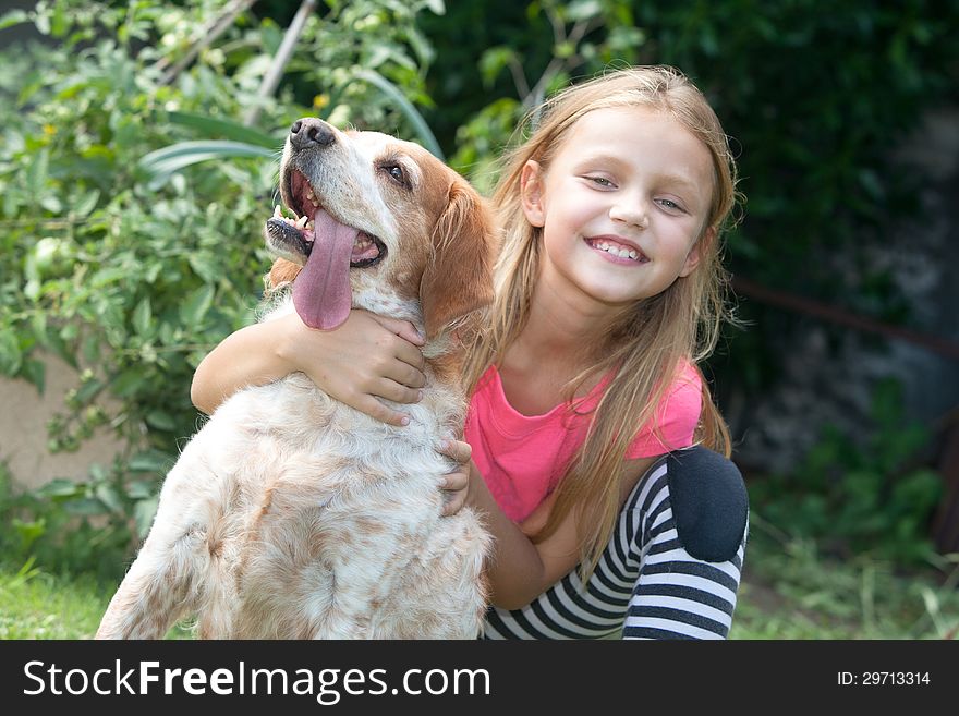 Child with dog