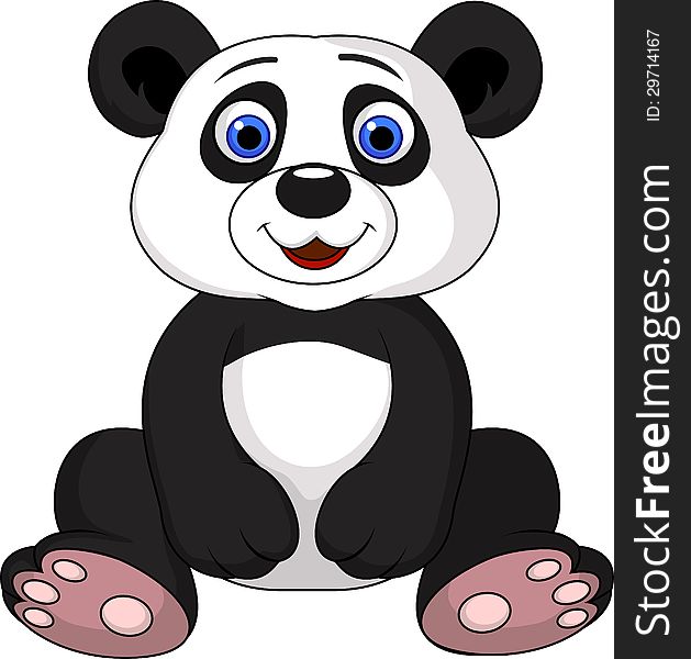 Illustration of cute panda cartoon
