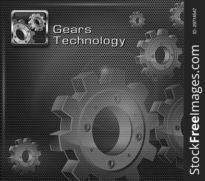 Gears On Mesh & Text