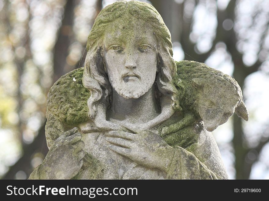 Detail of sculpture of Jesus Christ