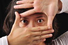 Framing Eyes Of Woman Stock Image Framing Eyes Of Woman Stock Image