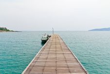 Wooden Bridge To The Sea. Royalty Free Stock Photography