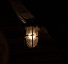 Old Dirty Glowing Bulb. On Black Background. Royalty Free Stock Photography Old Dirty Glowing Bulb. On Black Background. Royalty Free Stock Photography