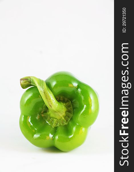 The close-up of green bell pepper