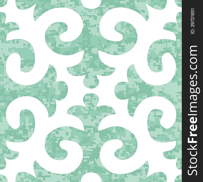 Seamless Shyrdak Fleur de Lis Background Pattern