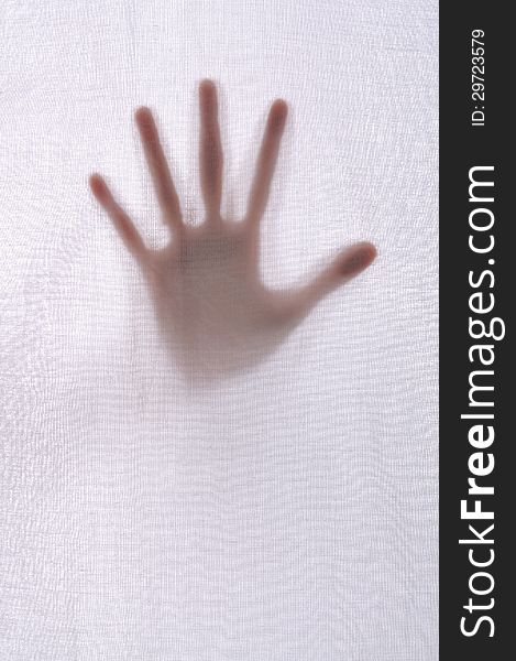 Abstract crime background. Silhouette of hand