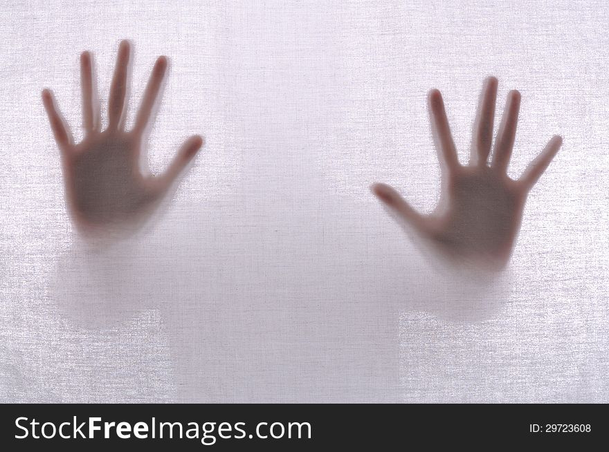 Abstract crime background. Silhouette of two hands