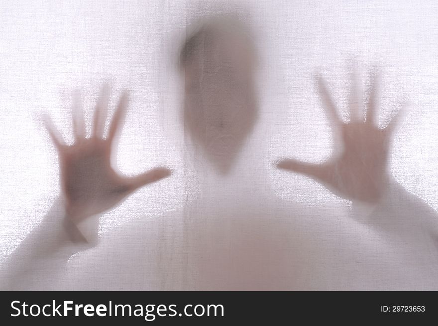 Abstract crime background. Silhouette of two hands