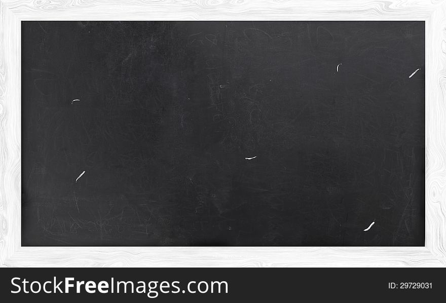 Blackboard With White Wooden Frame