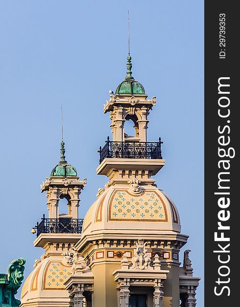 Turrets of Monte Carlo Casino in Monaco