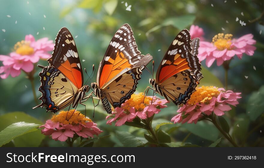 A pairs of butterfly having a good time