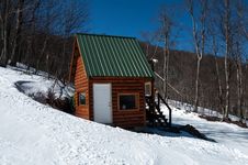 Log Cabin In Snow Stock Photos