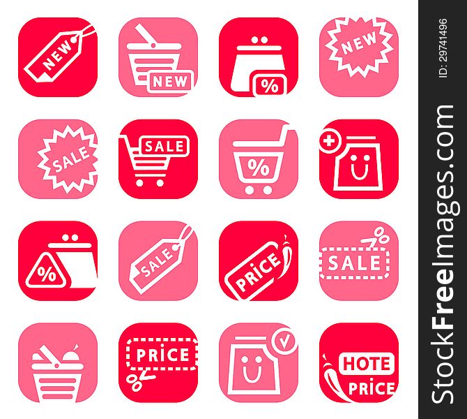 Color online shopping icons