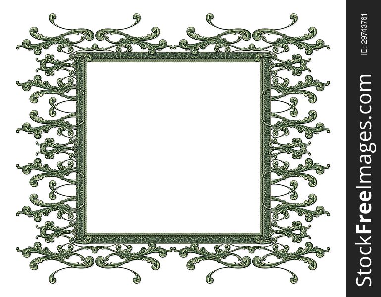 Frame built from elements from a dollar bill. Frame built from elements from a dollar bill.