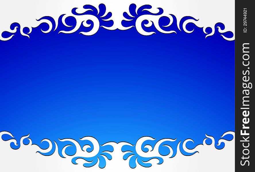 Illustration paper white pattern on blue background