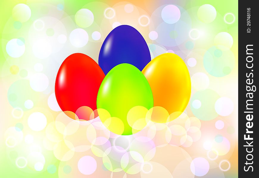 Happy Easter background with four Eggs. Happy Easter background with four Eggs