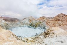 Pool With Boiling Mud, Bolivia Royalty Free Stock Photo