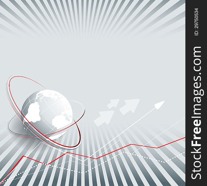 Vector wavy lines with copy space and globe. eps10. Vector wavy lines with copy space and globe. eps10