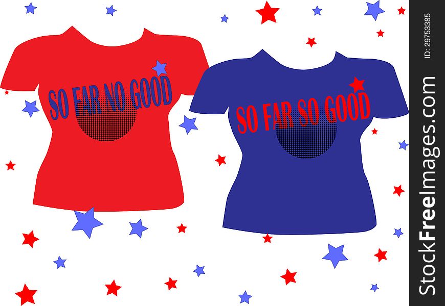 RED AND BLUE COUPLE T-SHIRT