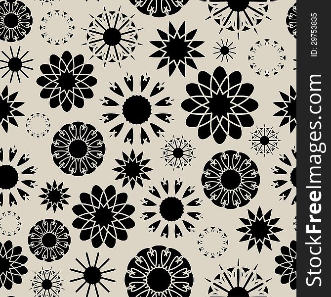 Vector seamless texture with floral ornament. Vector seamless texture with floral ornament
