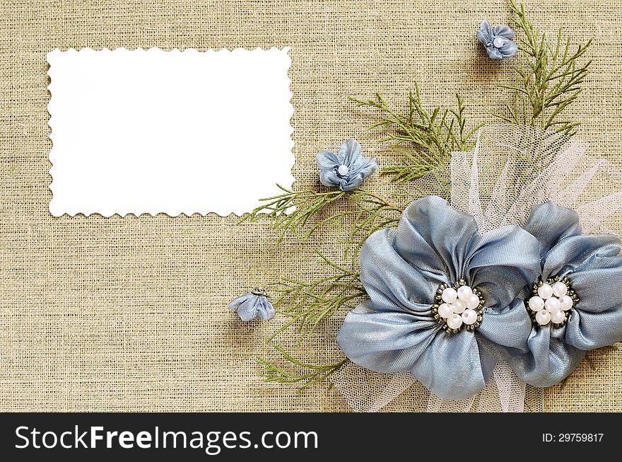 Background With A Flower Arrangement And A Card