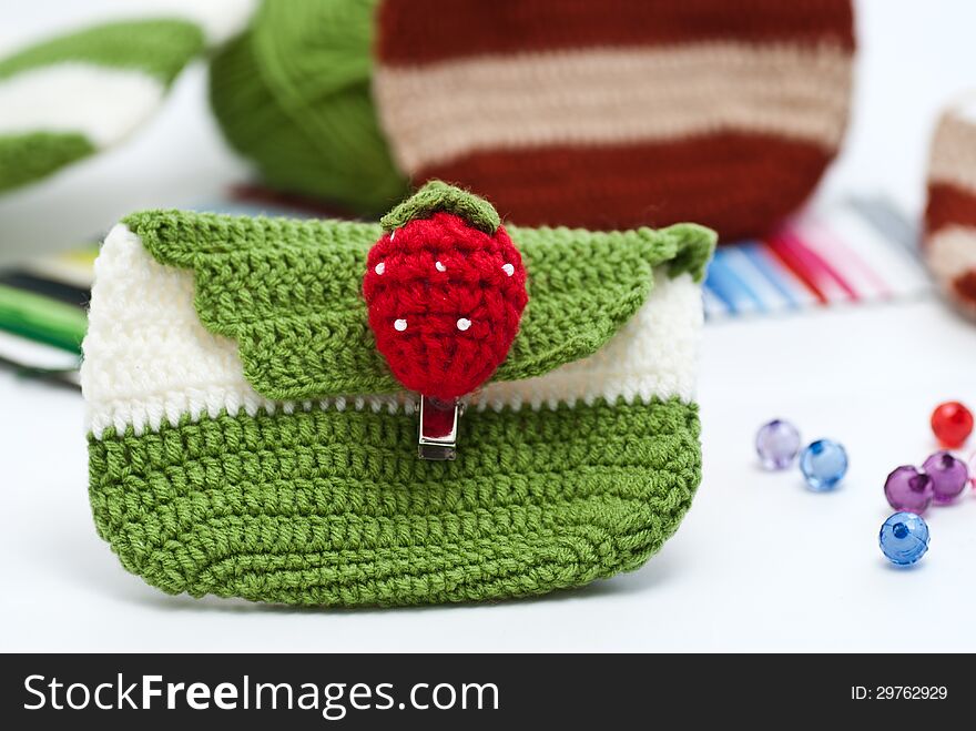 Crochet. Hobby. Crocheted motifs of cotton.