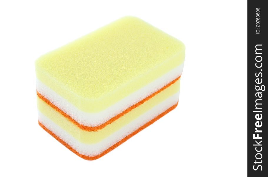 Household sponge isolated on a white background