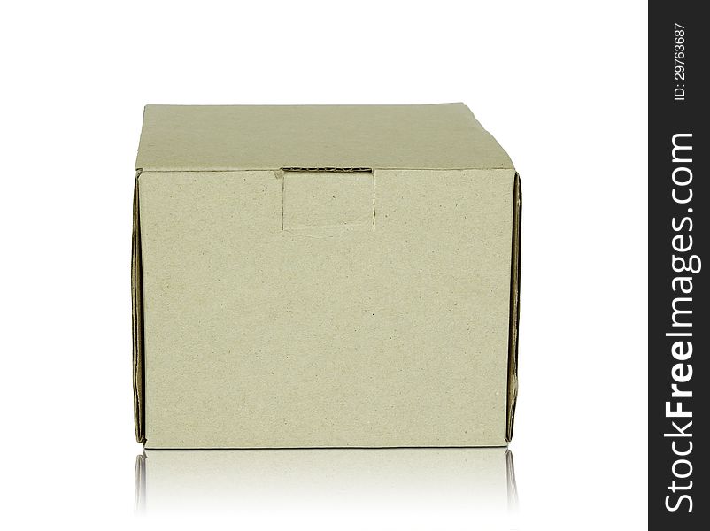 Blank cardboard box isolated on white background