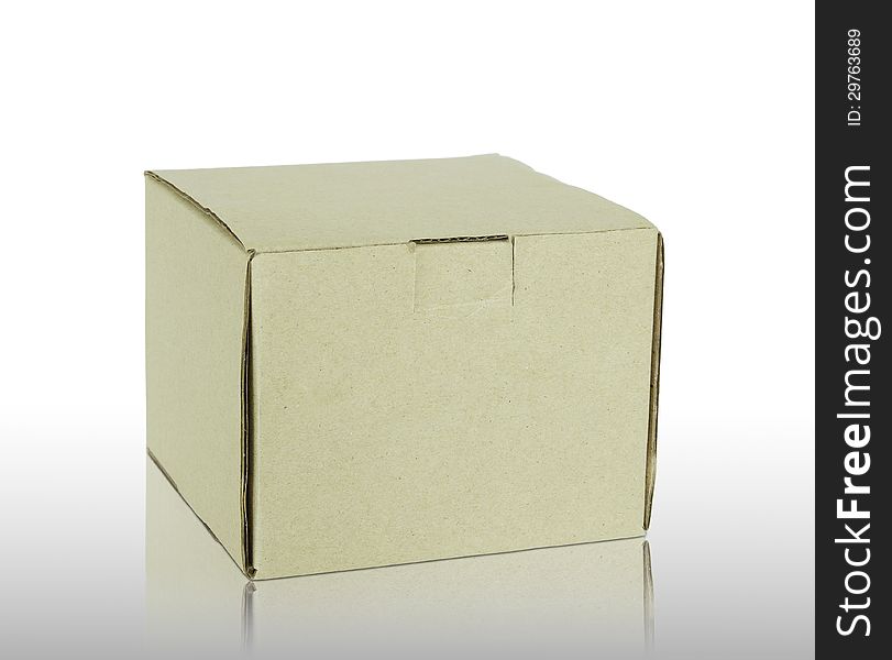 Blank cardboard box isolated on white background