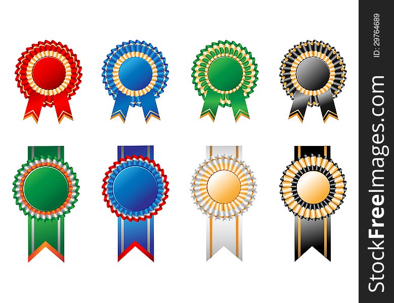 Illustration award ribbon rosettes for your design. Illustration award ribbon rosettes for your design