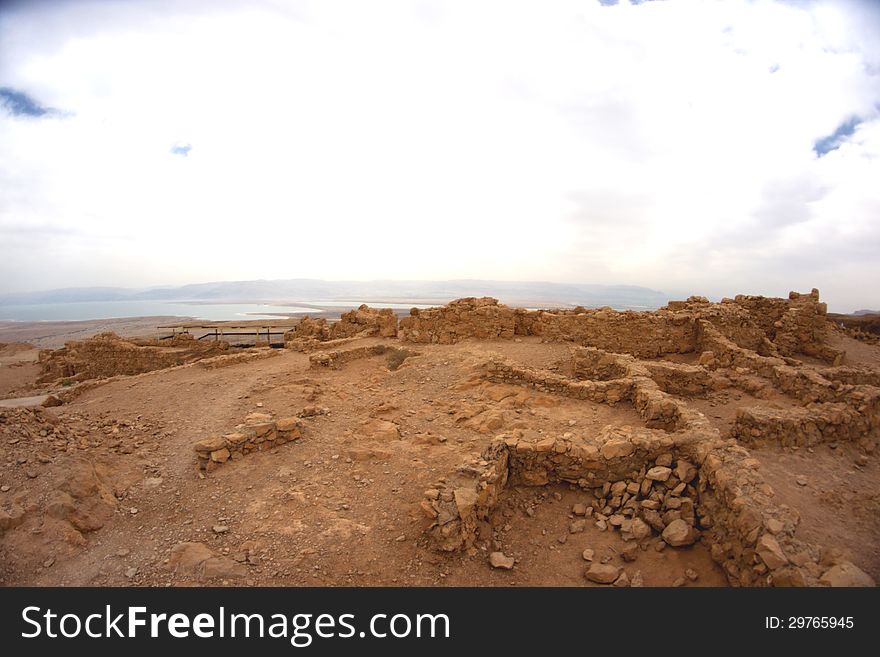 Masada fortress and king Herod's palace in Israel judean desert travel