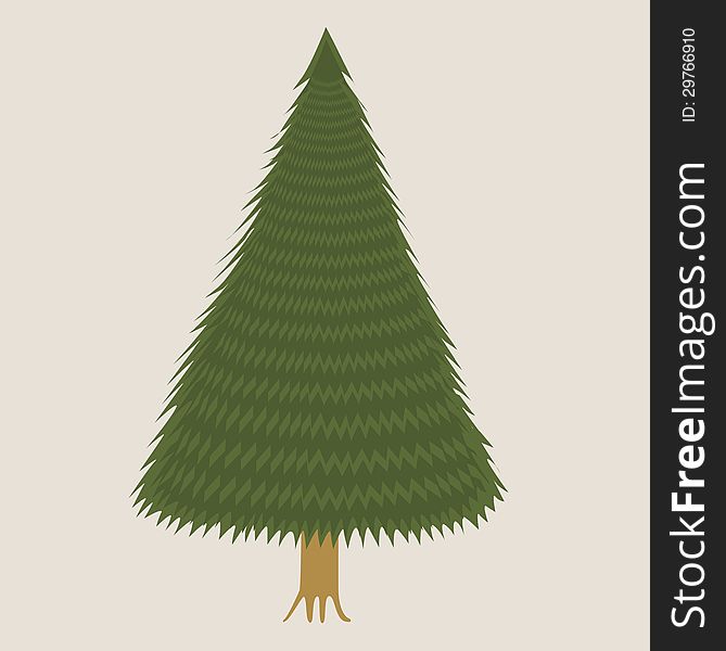 One fluffy fir-tree  illustration