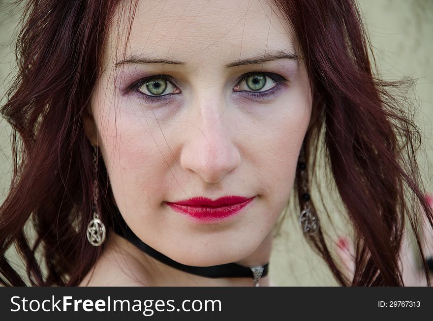 Young woman with green eyes. Young woman with green eyes.