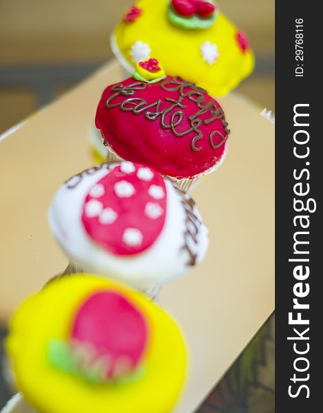 Deliciously looking and colorful muffins shot in shallow depth of field. Deliciously looking and colorful muffins shot in shallow depth of field