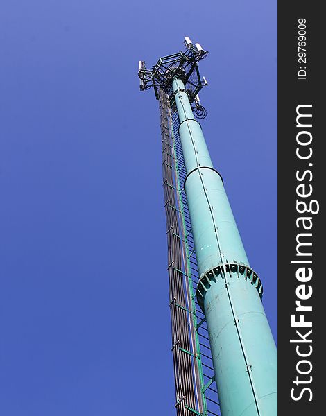 Gsm antenna tower communications and blue sky