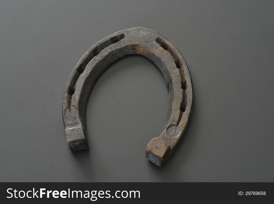 Rusty horseshoe for a young horse