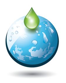 Planet Earth With Droplet Stock Images Planet Earth With Droplet Stock Images