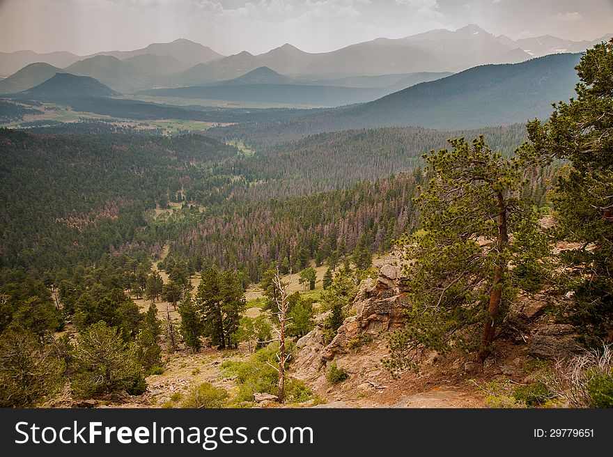 An expansive Rocky Mountain landscape in Colorado