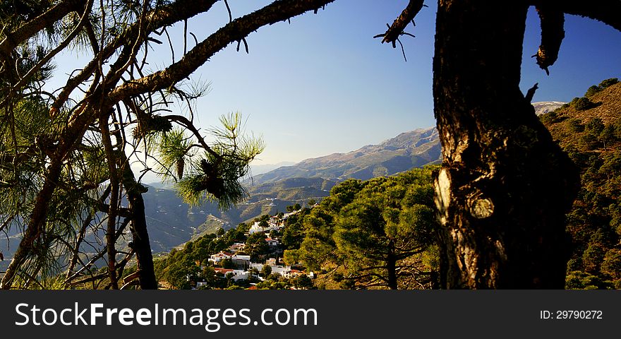 An Andalusian mountain village near the town of Competa in the Malaga Province.