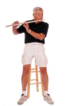 Senior Flute Player Stock Photography Senior Flute Player Stock Photography